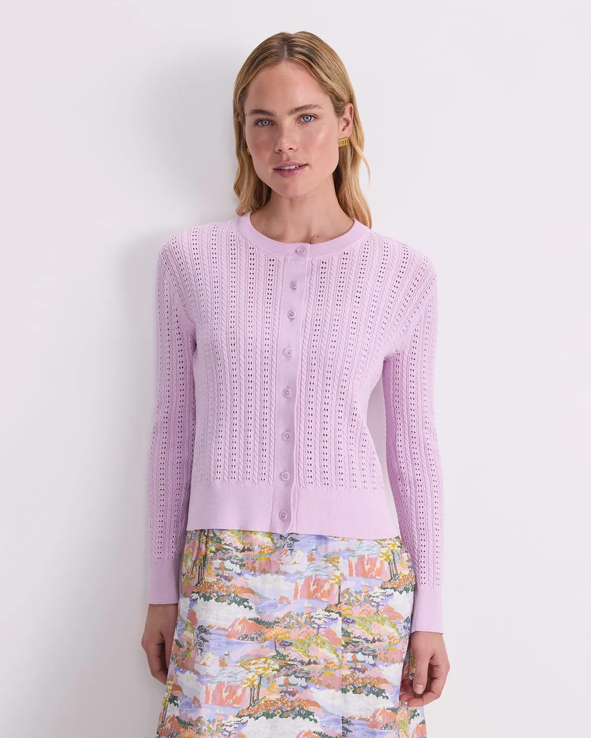 Sportscraft Elka cardigan cotone donna punto traforato