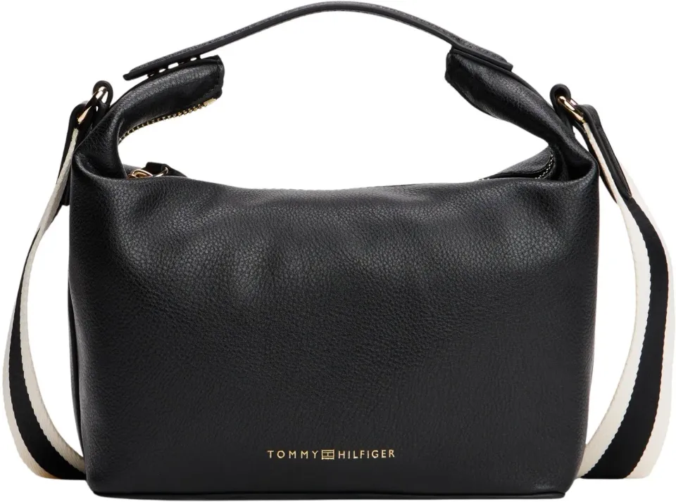 Tommy Hilfiger Logotape Crossover tracolla nera zip