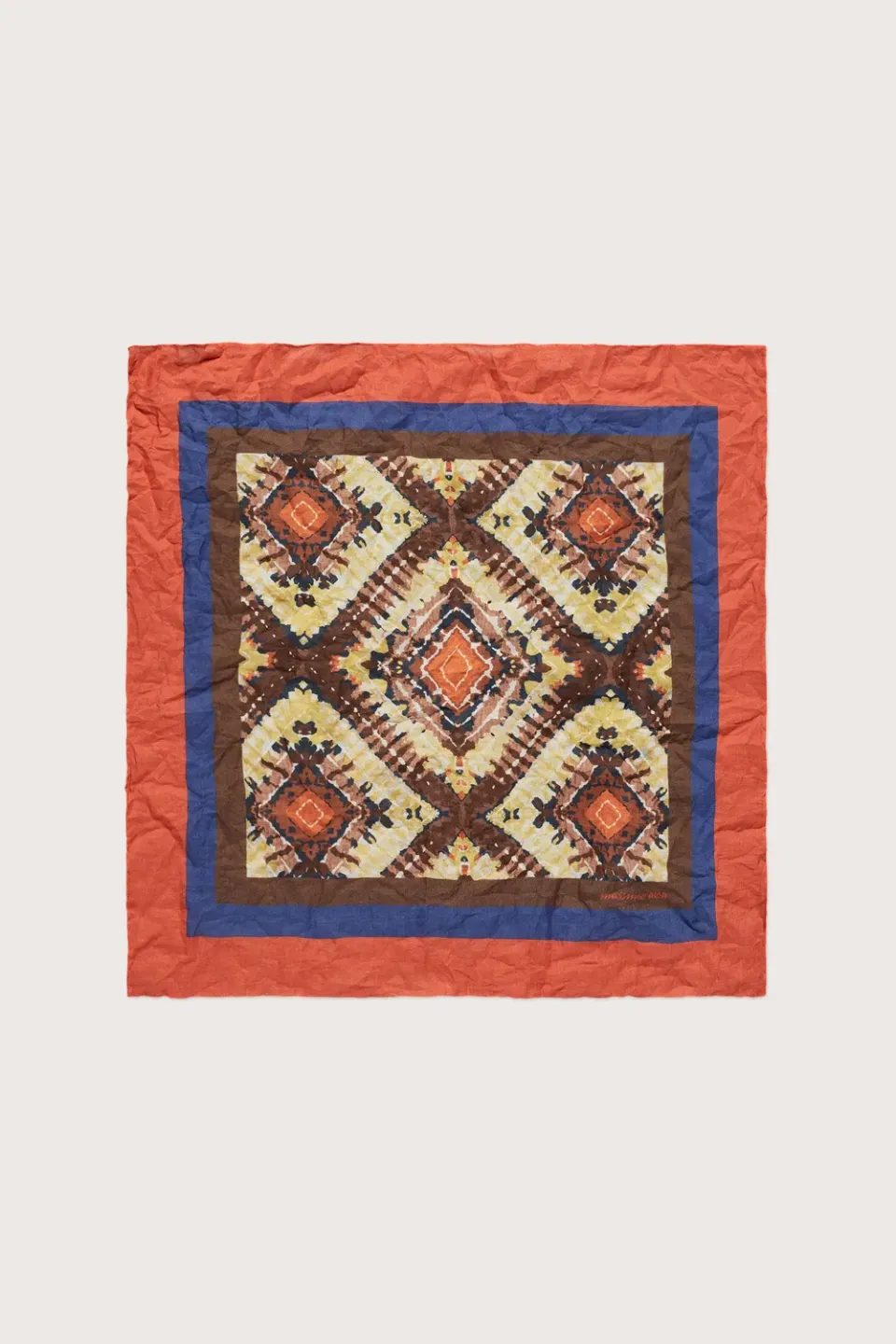 Massimo Alba HANKY1 fazzoletto cacao 45x45 fiori