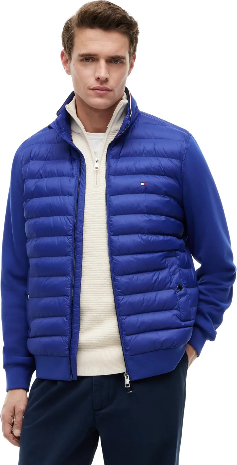 Tommy Hilfiger felpa zip uomo cotone blu grigio
