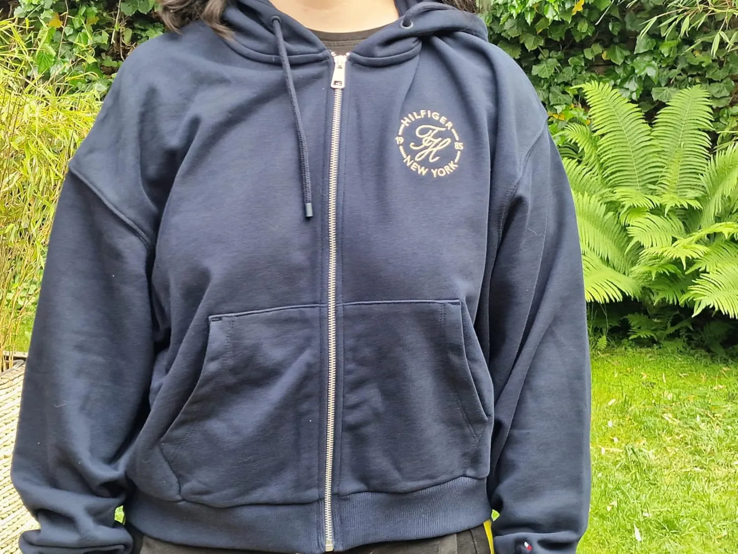 Tommy Hilfiger Roundal WW0WW50938 felpa donna XL zip blu