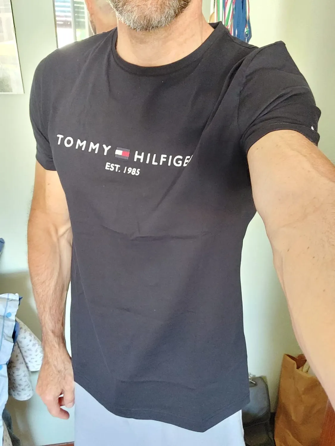 Tommy Hilfiger Core Logo t-shirt uomo nera cotone