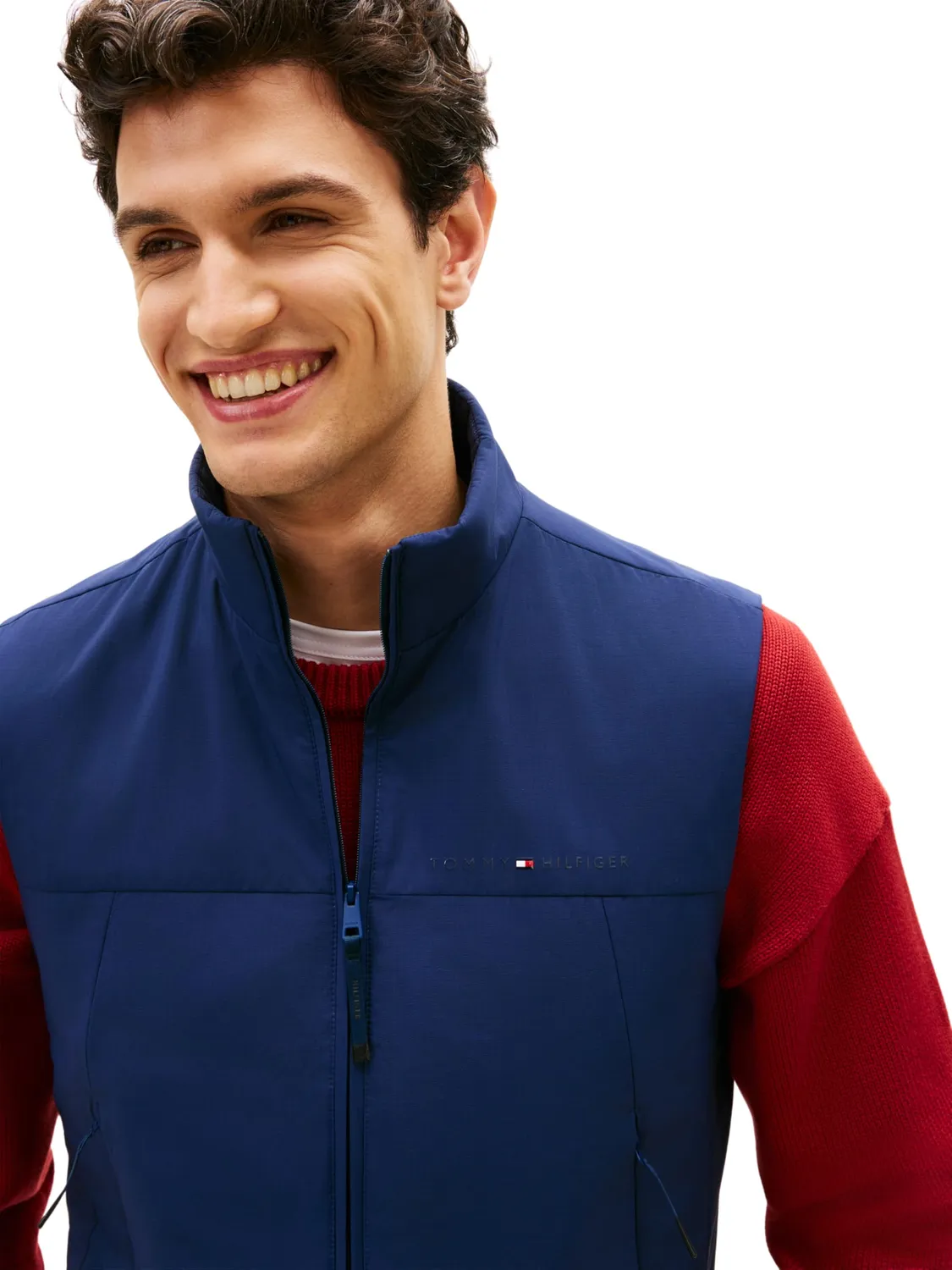 Tommy Hilfiger gilet uomo smanicato nero trapuntato
