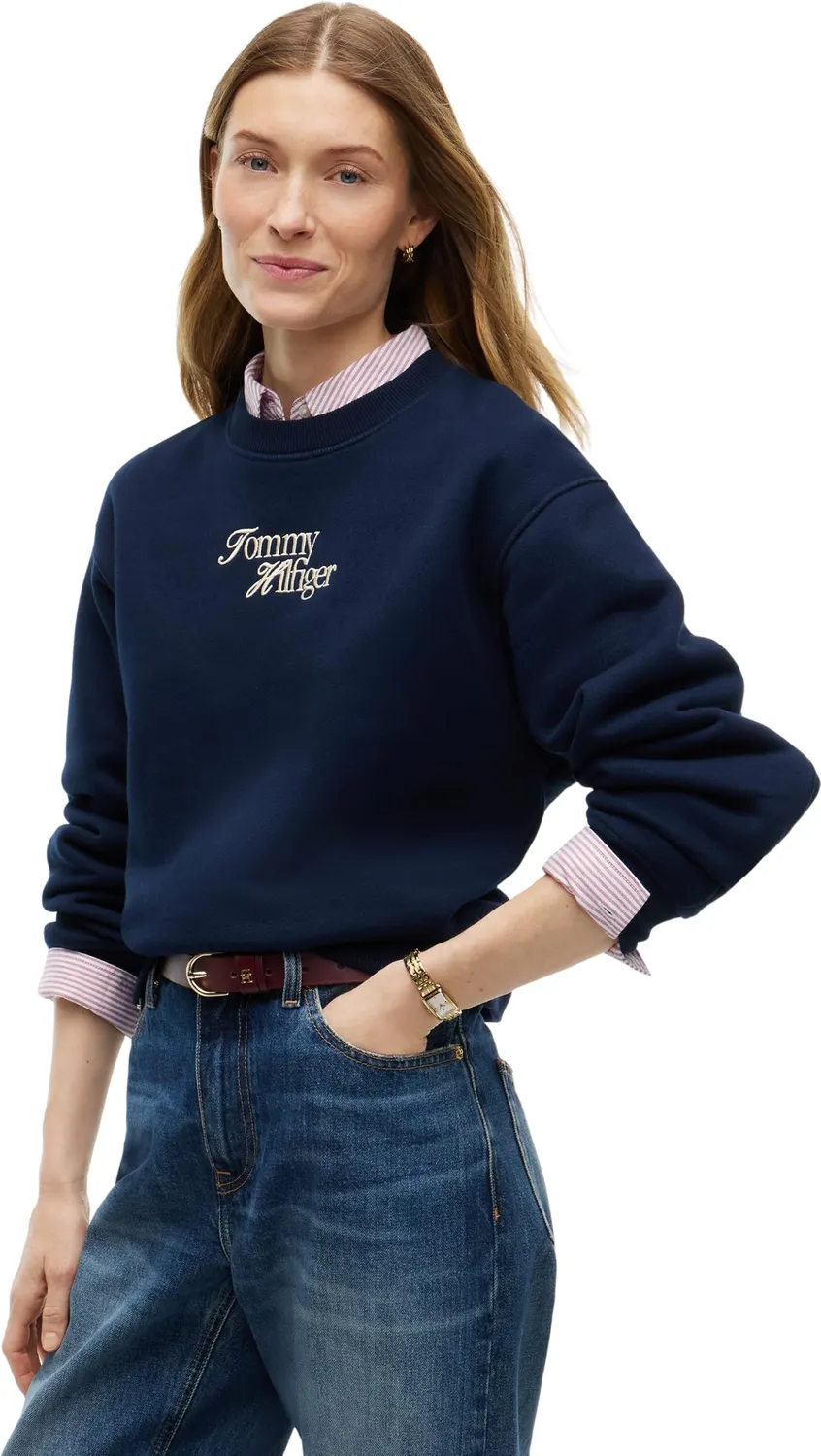 Tommy Hilfiger Script WW0WW51598 felpa donna girocollo