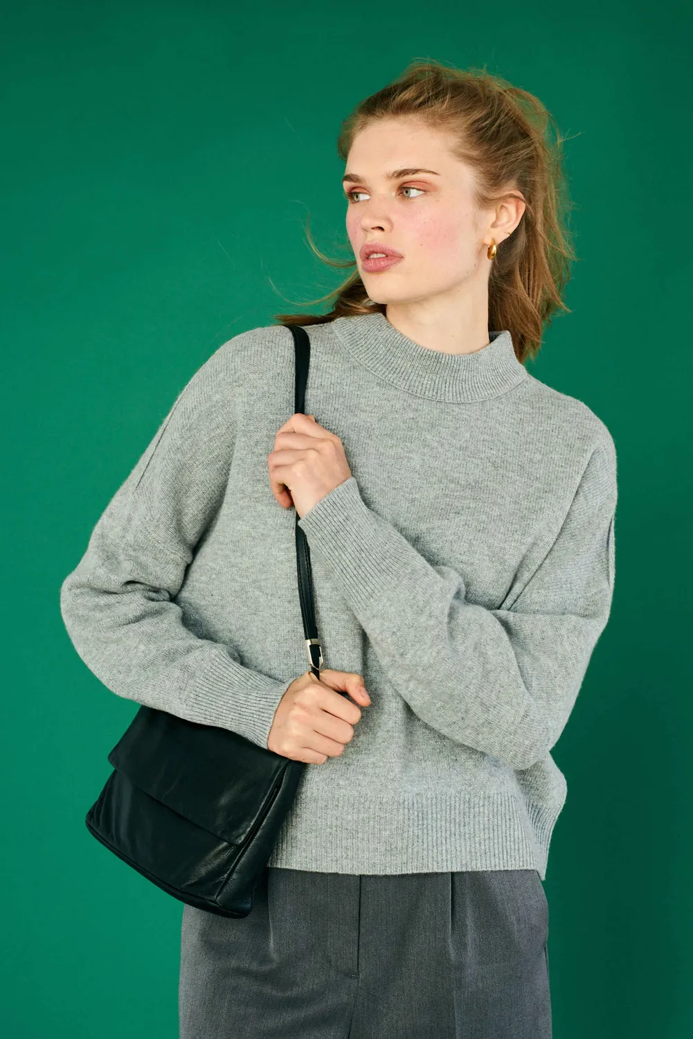 Jumper 1234 Merino Crew Sweat felpa grigia oversize
