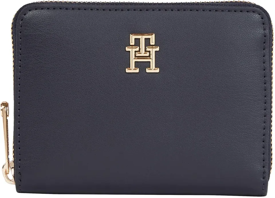 Tommy Hilfiger Iconic Piccolo portafoglio donna zip blu PU