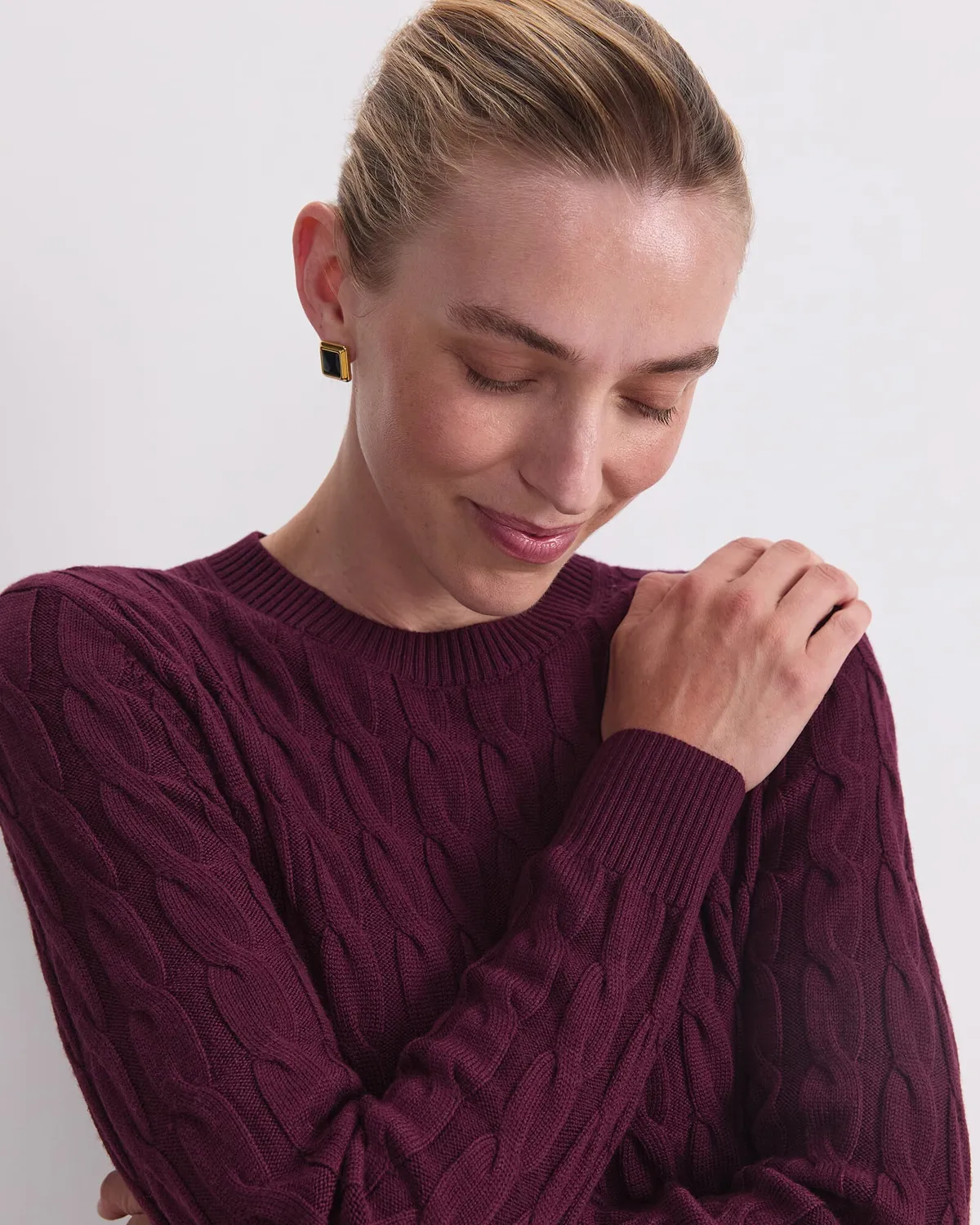 Sportscraft Merino Cable Sweater maglione lana merino