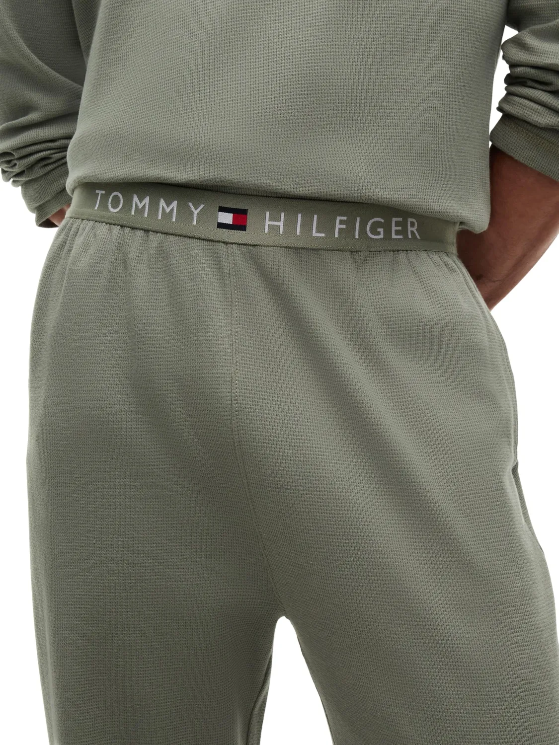 Tommy Hilfiger UM0UM03994 pigiama uomo waffle blu