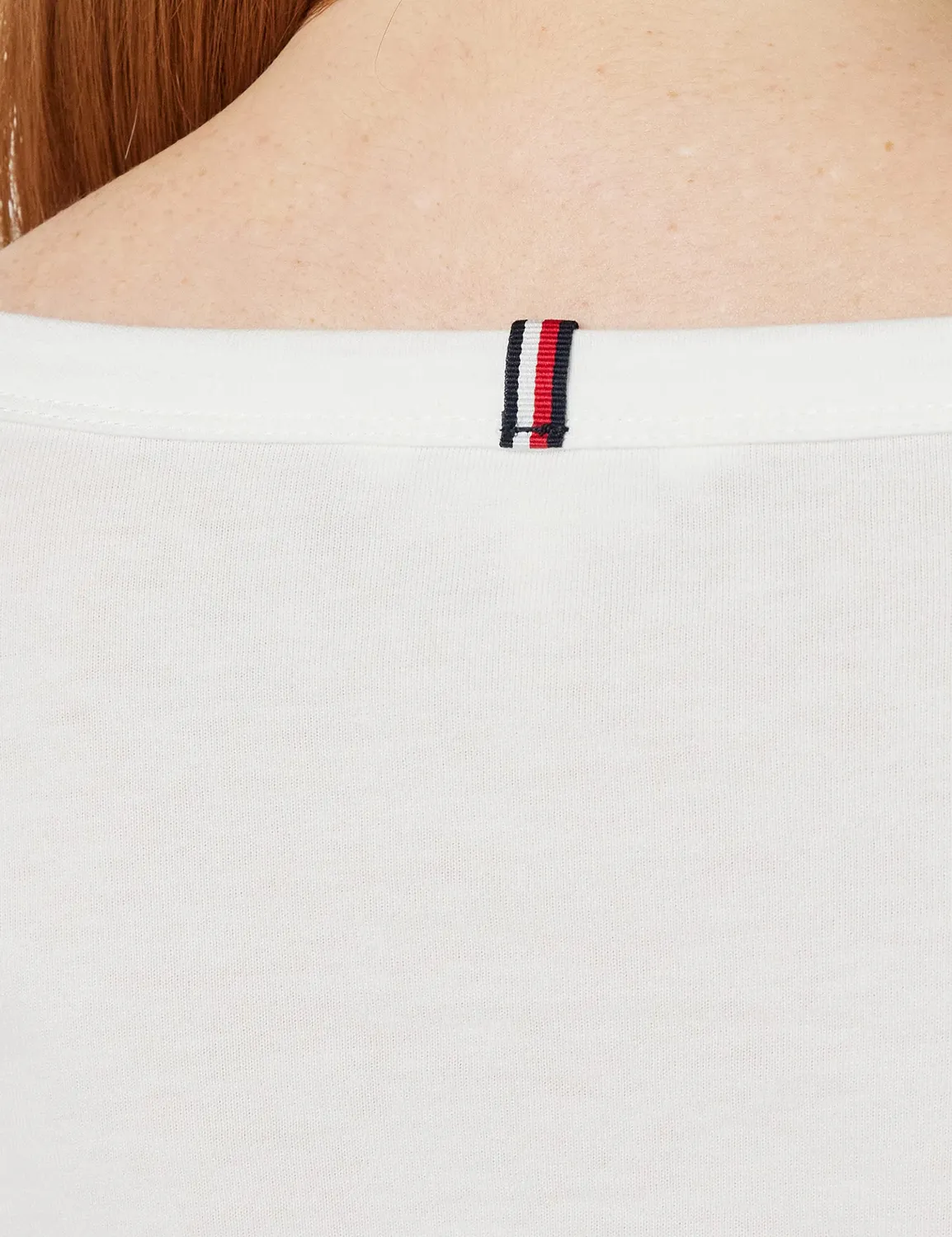 Tommy Hilfiger Basic maglietta maniche lunghe donna ecru XL