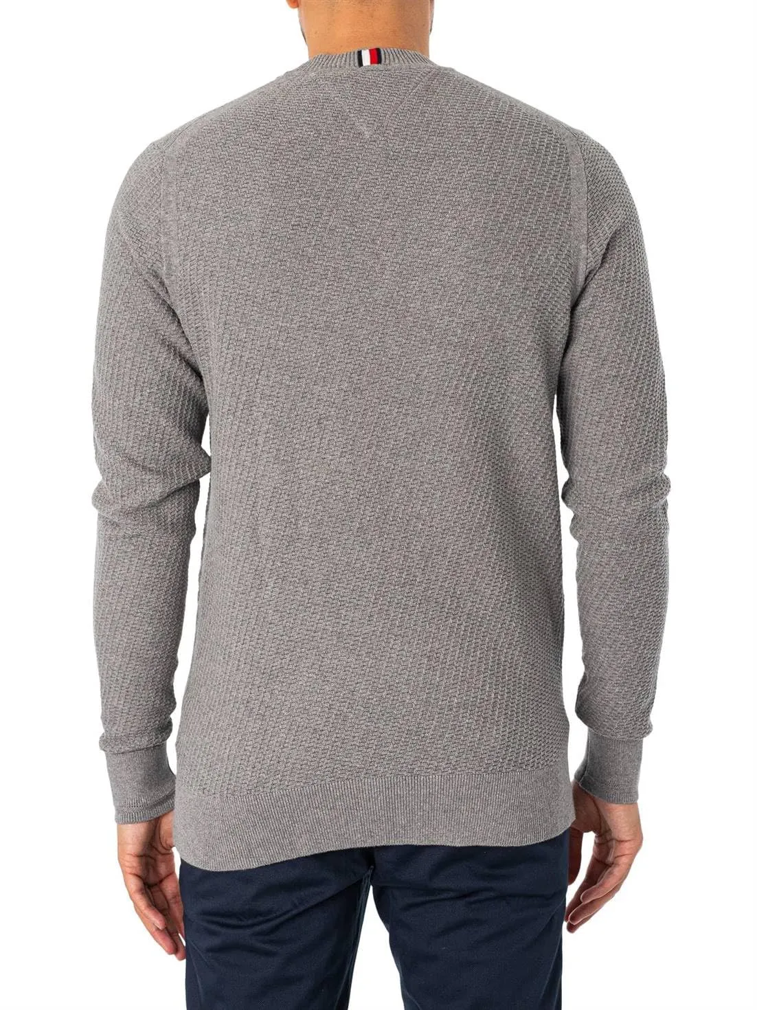 Tommy Hilfiger Rectangular Structure maglione uomo grigio M