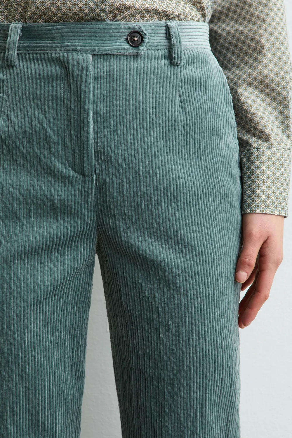 Massimo Alba Illinois pantaloni donna dusty blue velluto