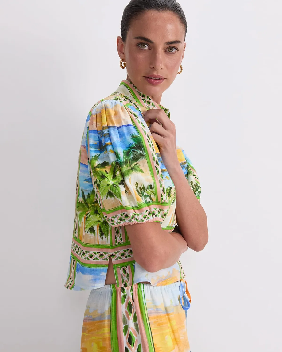 Sportscraft Sunset Palm camicetta lino donna