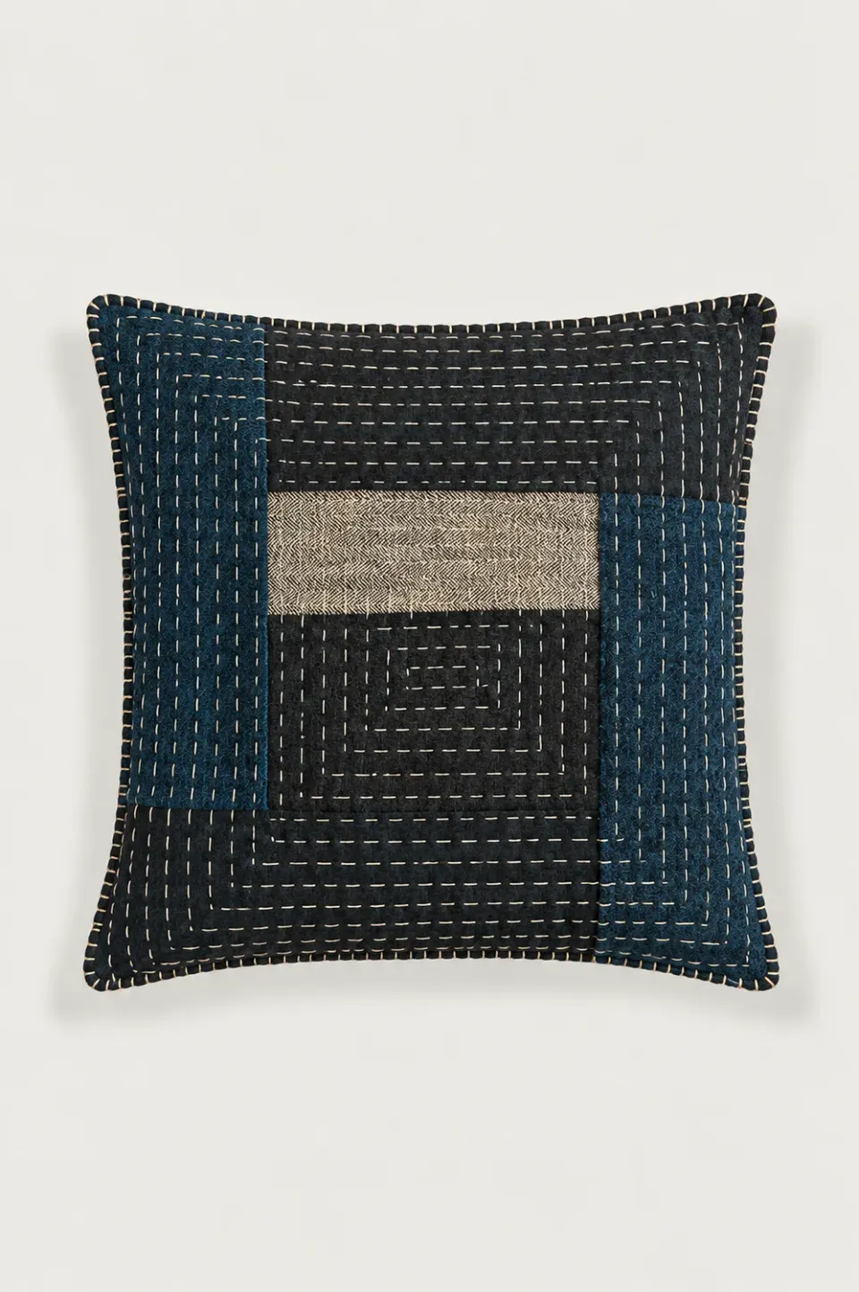 Massimo Alba Pillow cuscino grey patchwork fatto a mano