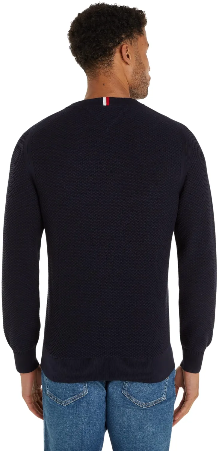 Tommy Hilfiger Jimmy Texture Crew Pullover maglione uomo beige morbido
