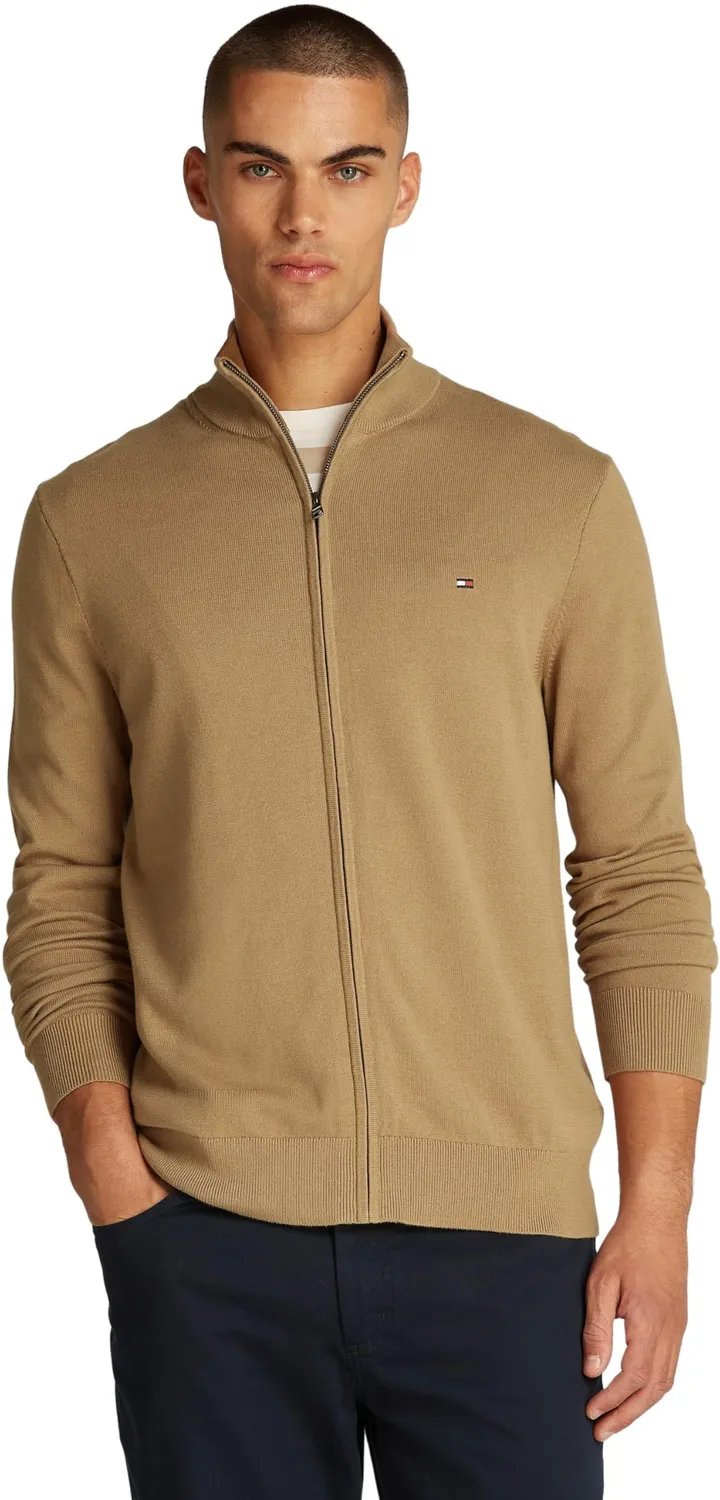 Tommy Hilfiger Essential Cotton MW0MW36517 maglione uomo nero zip