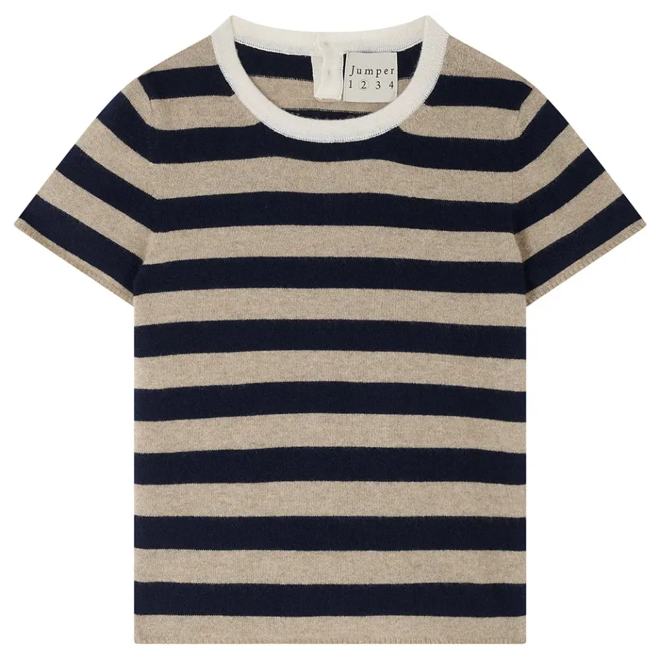 Jumper 1234 Stripe t-shirt cashmere navy marrone