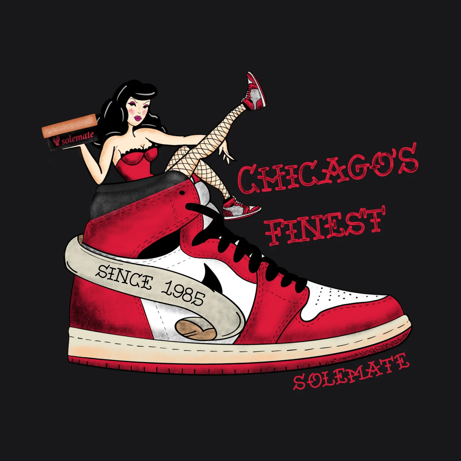 Solemate Old School Chicago maglietta nera cotone