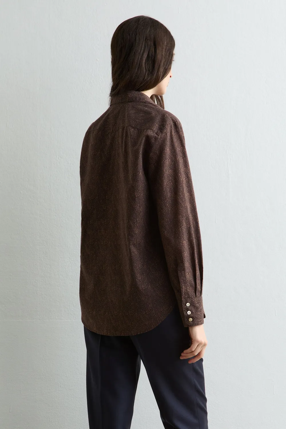 Massimo Alba Charlize camicia cotone chicory coffee