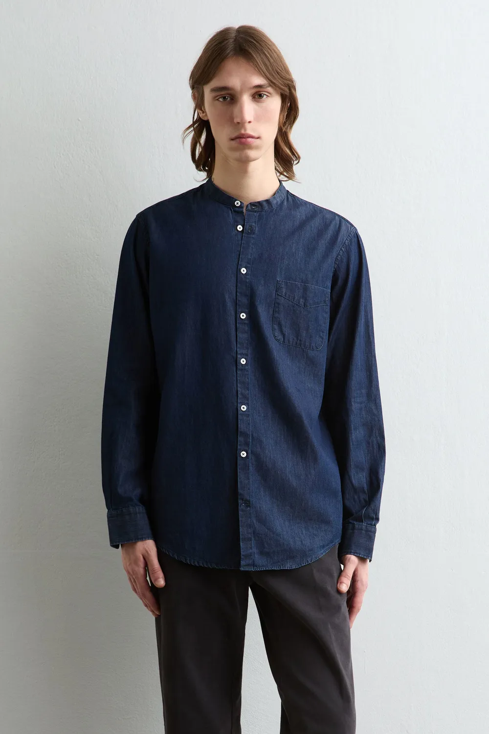 Massimo Alba Noto2 camicia blu denim cotone
