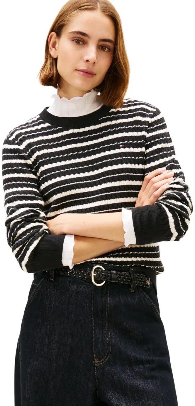 Tommy Hilfiger Cotton Cable Fine maglione donna cotone