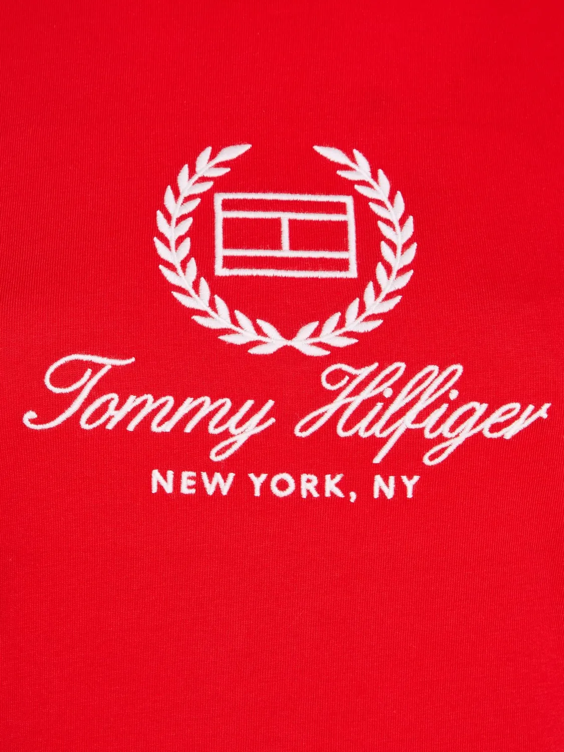 Tommy Hilfiger Slim Flag Tee t-shirt donna rosso slim