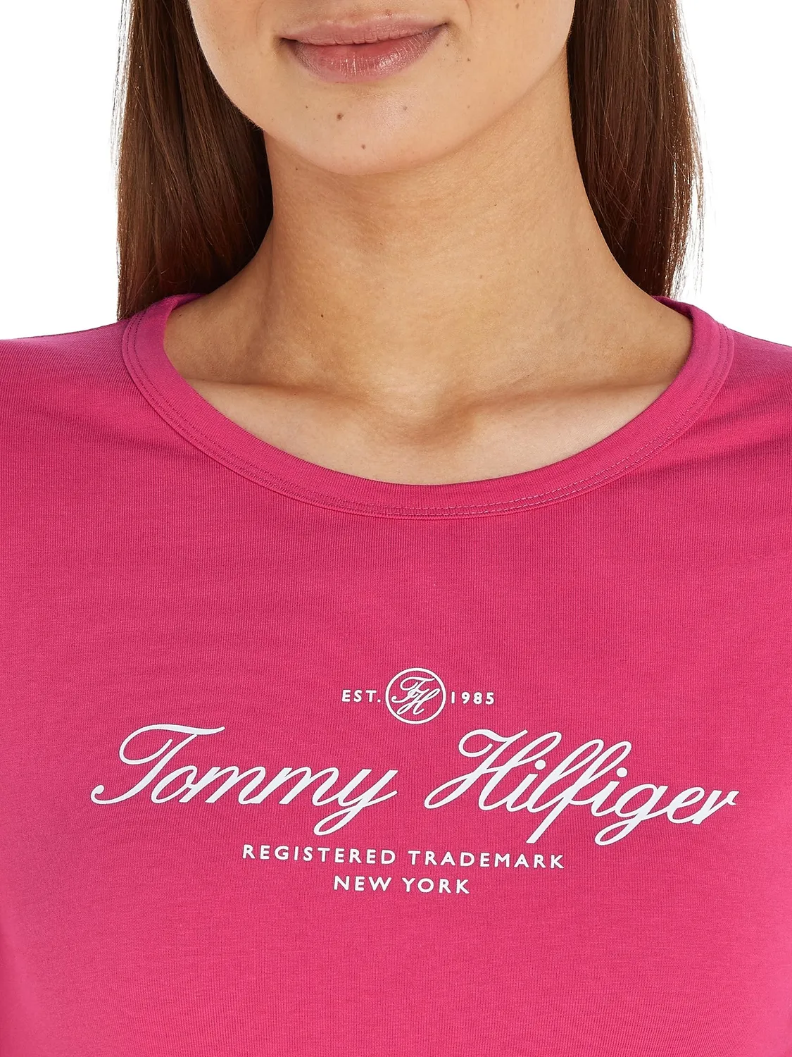 Tommy Hilfiger Open-Neck Basic maglia donna maniche lunghe