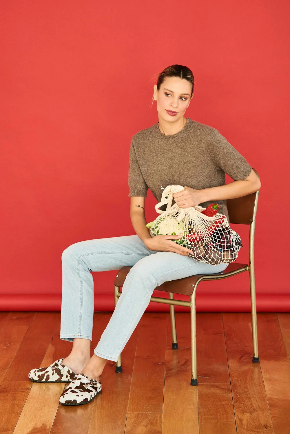 Jumper 1234 Cashmere Distressed T-Shirt maglietta marrone