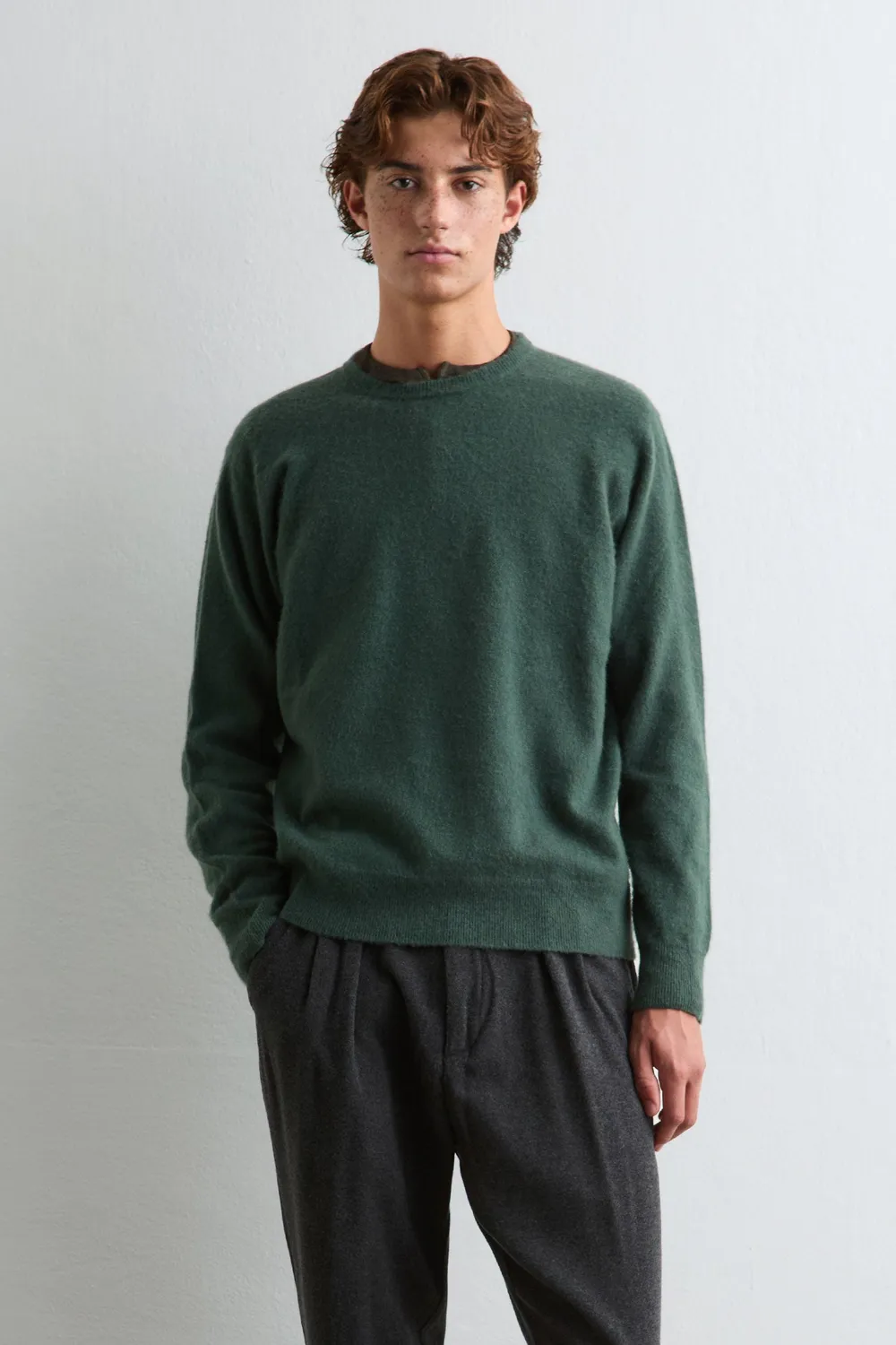 Massimo Alba Kane maglione cashmere pine girocollo