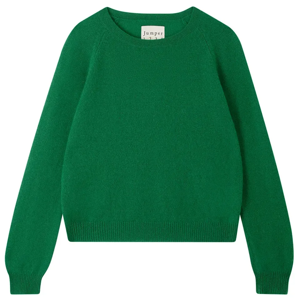 Jumper 1234 Cashmere Crop Crew maglione corto verde leggero