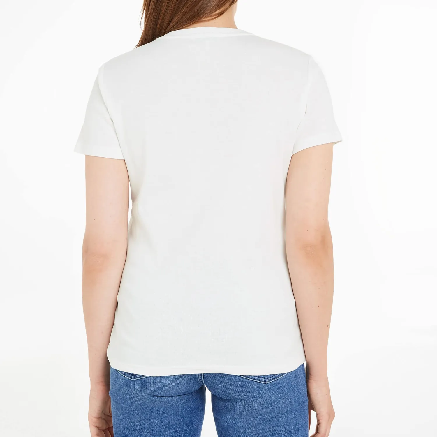 Tommy Hilfiger Cody Rib t-shirt scollo V donna rosa