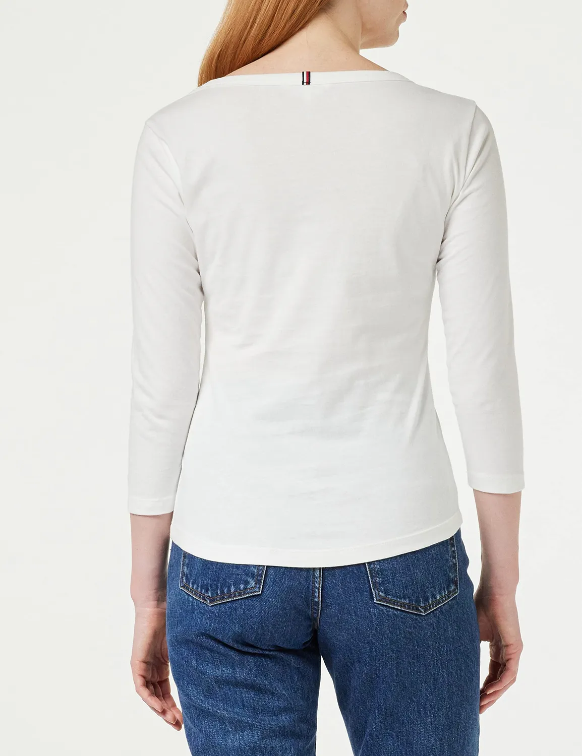 Tommy Hilfiger Basic maglietta maniche lunghe donna ecru XL