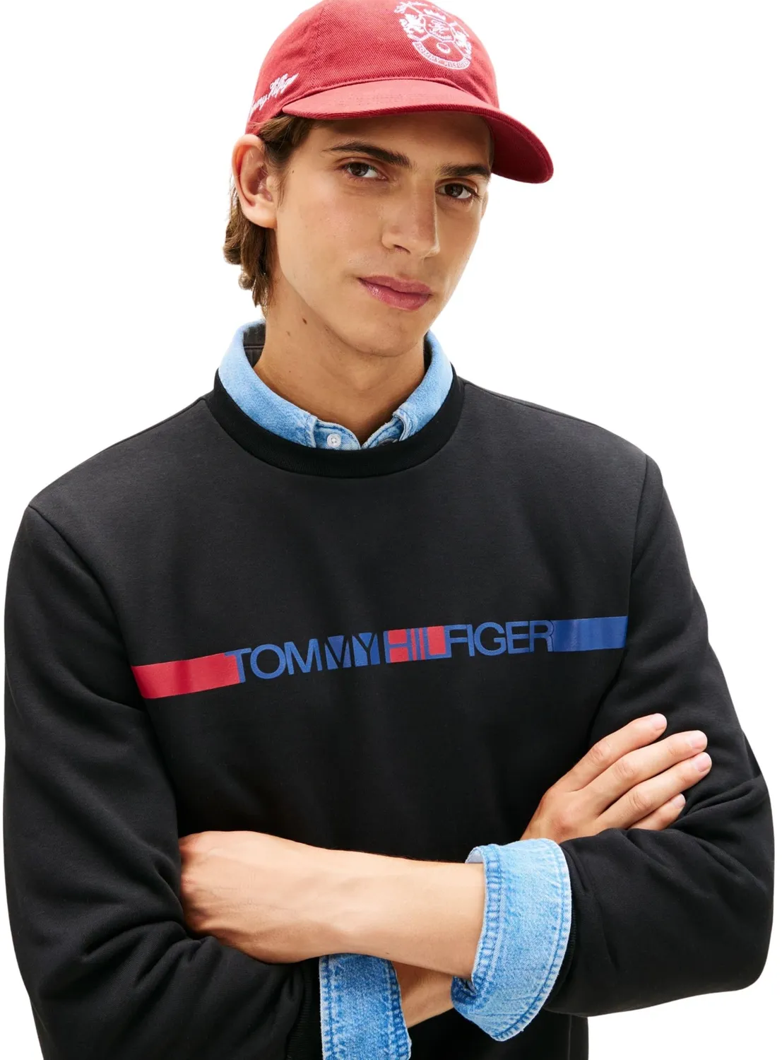 Tommy Hilfiger Brand Love TR Stripe MW0MW42465 felpa M nera