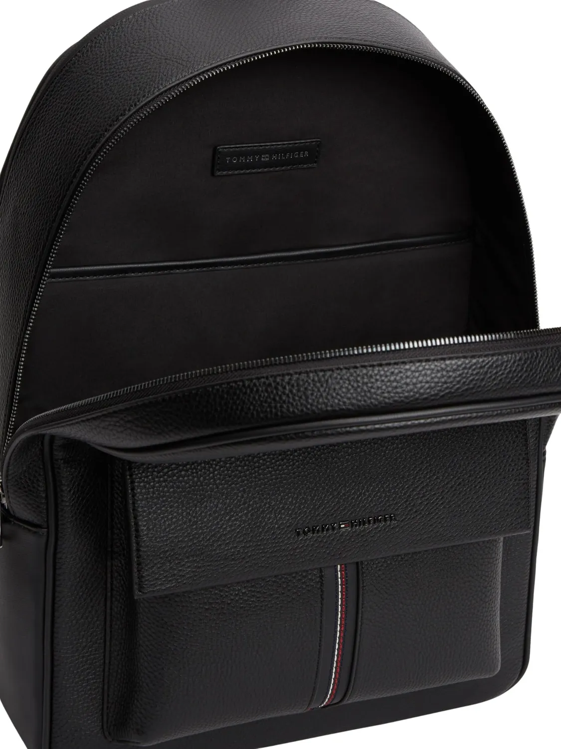 Tommy Hilfiger Central Backpack zaino nero con tasca esterna