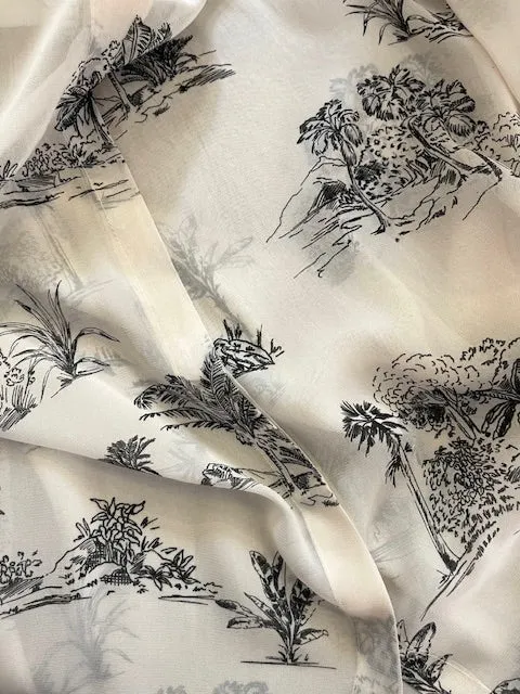 LOL Roma camicia chiffon viscosa nero stampata