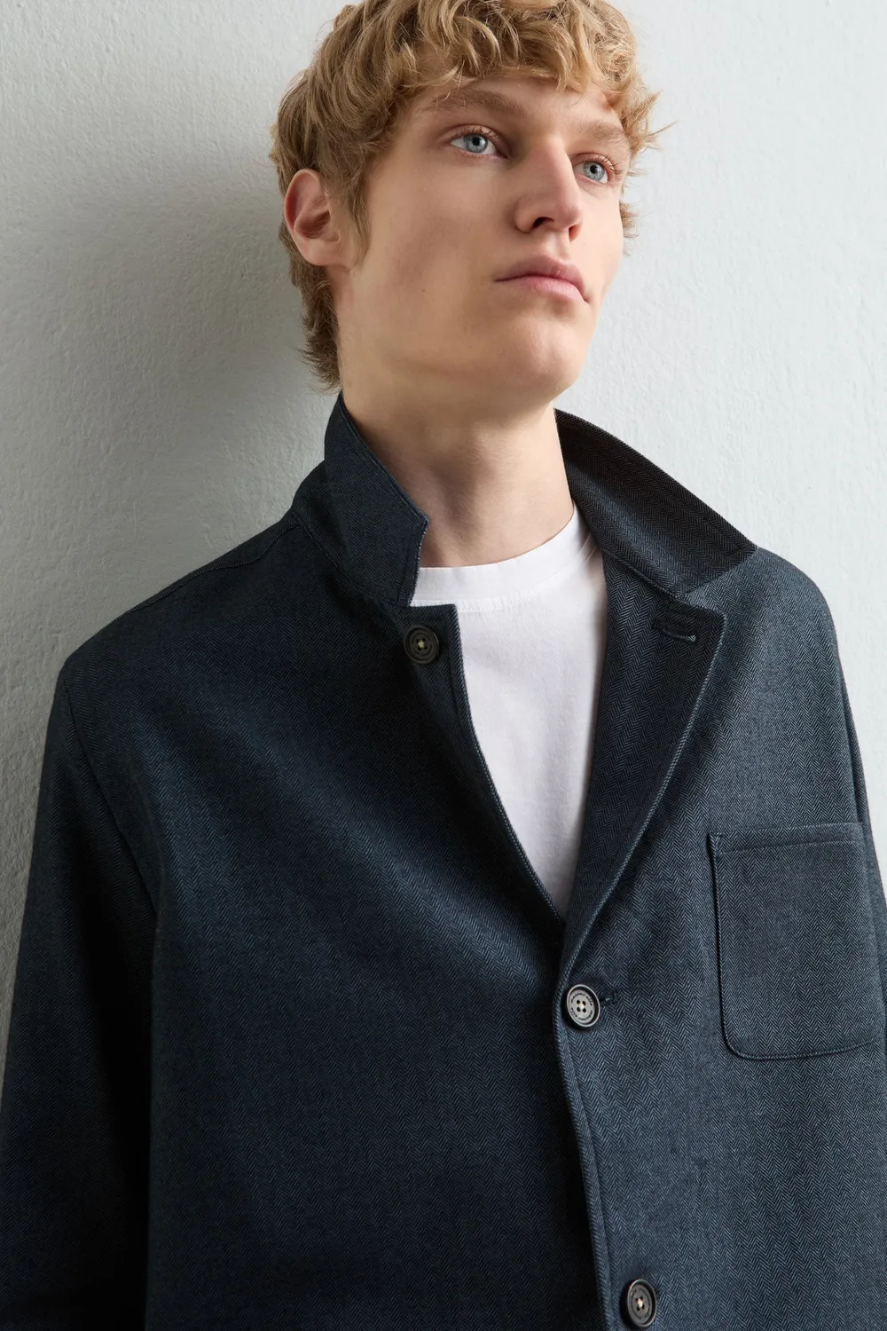 Massimo Alba Florida camicia uomo blu cotone