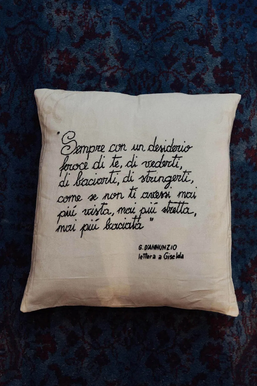 Massimo Alba Pillow cuscino liquirizia cotone ricamato