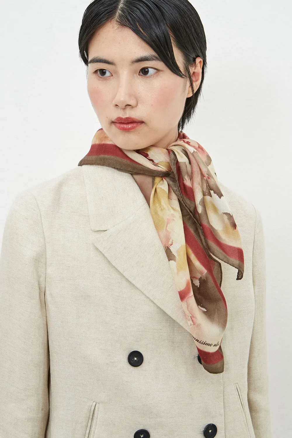Massimo Alba Bandana foulard burn red seta cashmere