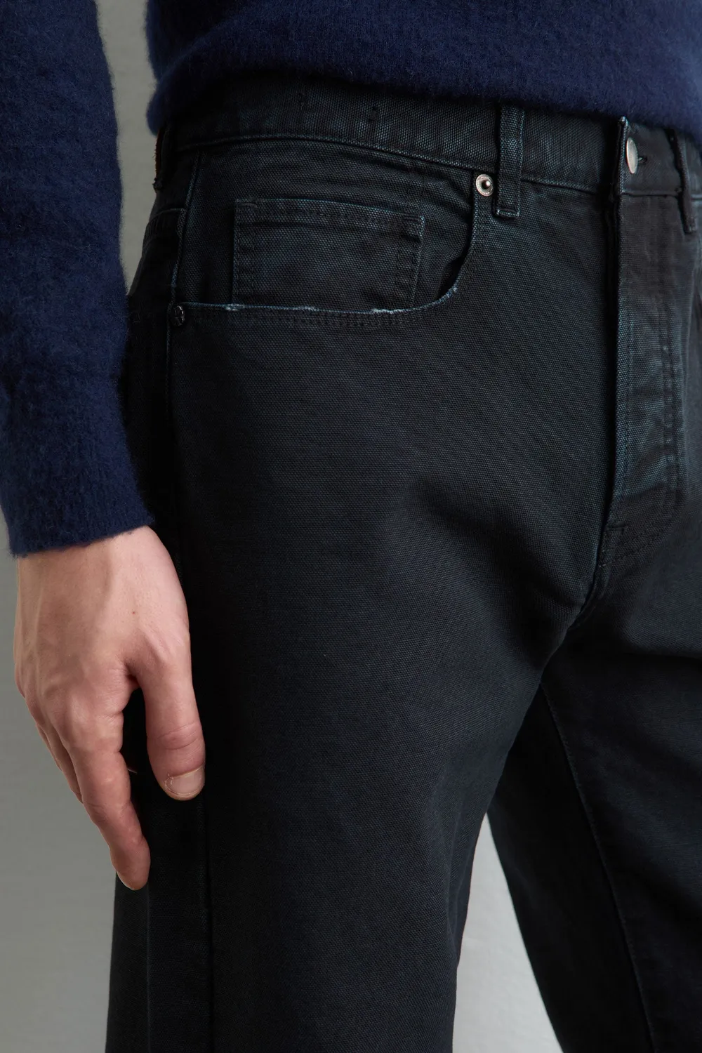 Massimo Alba Oceano pantaloni uomo blu canvas cotone