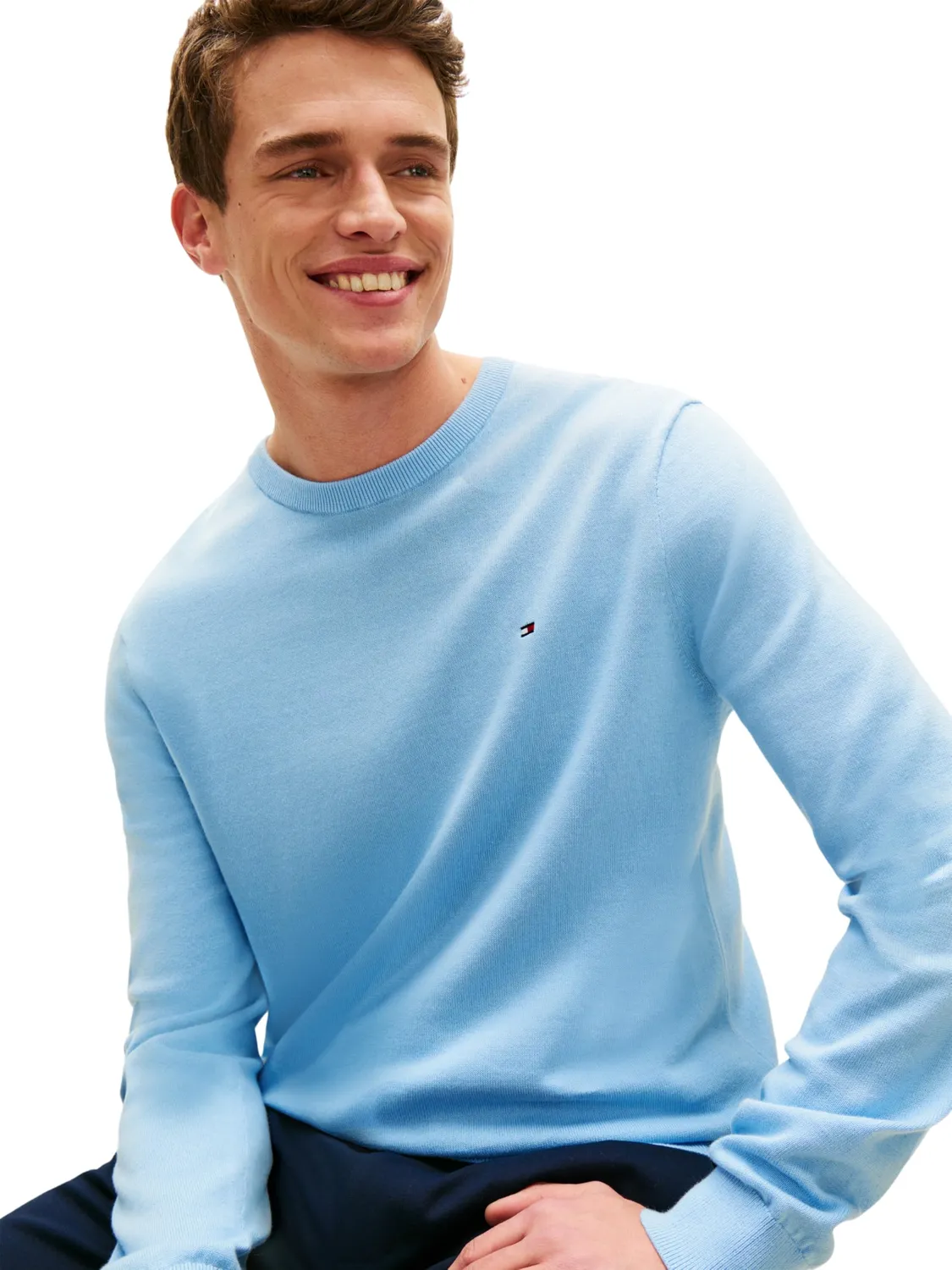 Tommy Hilfiger Essential Cotton pullover girocollo blu L