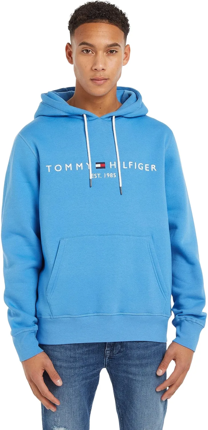 Tommy Hilfiger felpa hoodie uomo L blu Deep Indigo logo