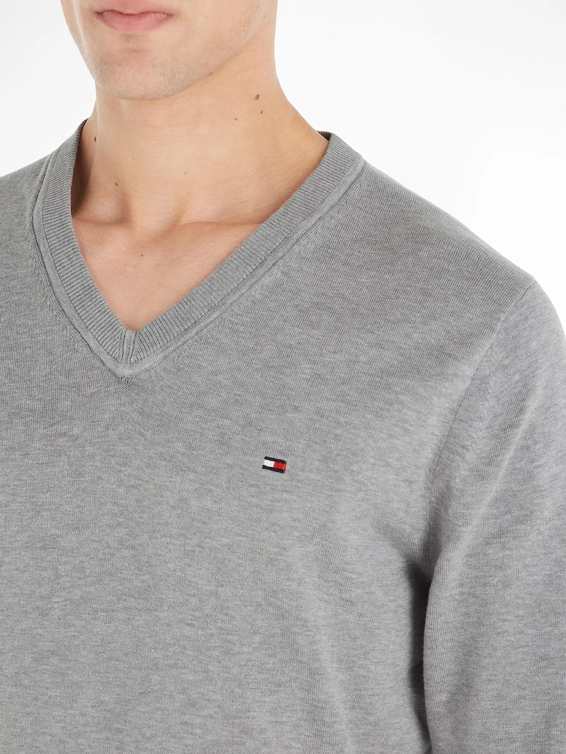 Tommy Hilfiger V-Neck pullover uomo nero scollo a V elegante