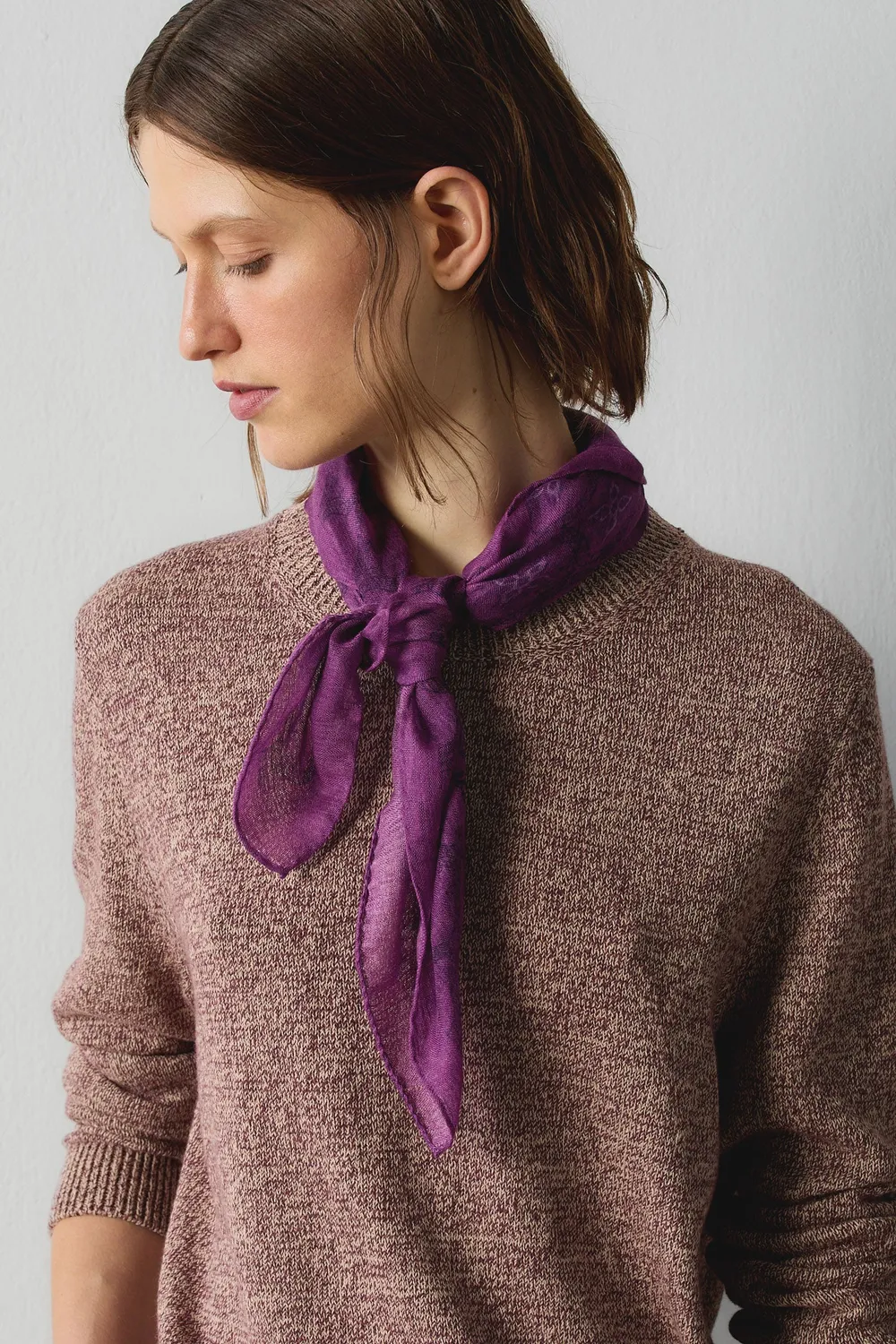 Massimo Alba Bandana sciarpa fuxia cashmere seta