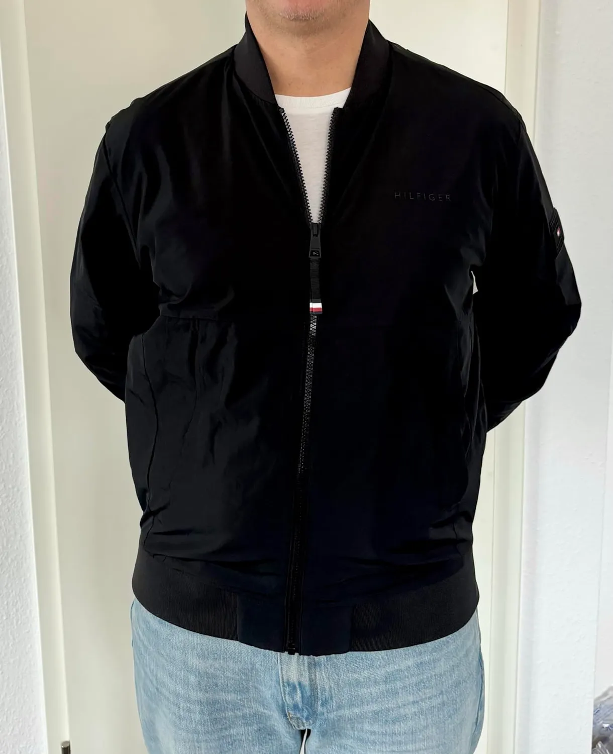 Tommy Hilfiger Branded Bomber Collo Baseball Giubbotto Uomo L Nero