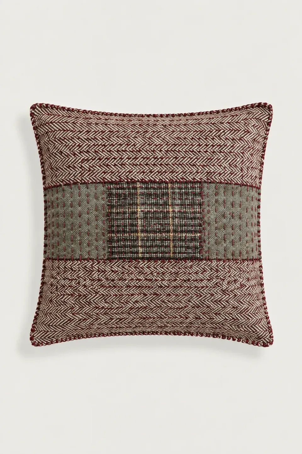Massimo Alba Pillow cuscino patchwork bordeaux