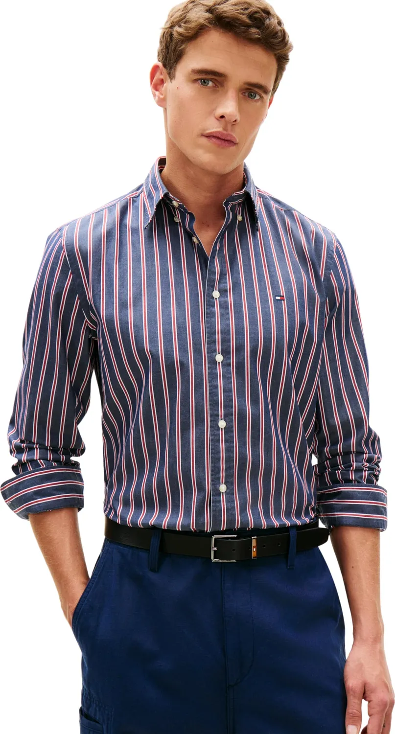 Tommy Hilfiger Flex Poplin MW0MW39159 camicia uomo righe