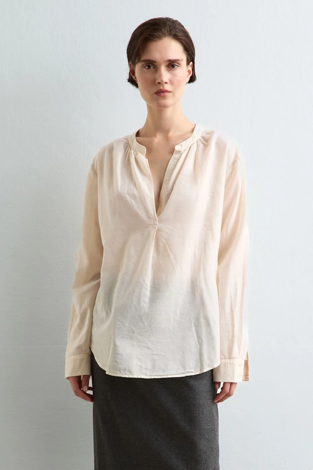 Massimo Alba Yvonne blusa soft white cotone cashmere