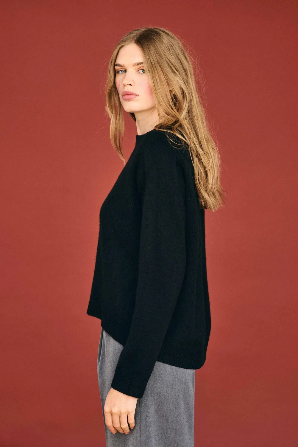 Jumper 1234 Oversize maglione cashmere nero pesante