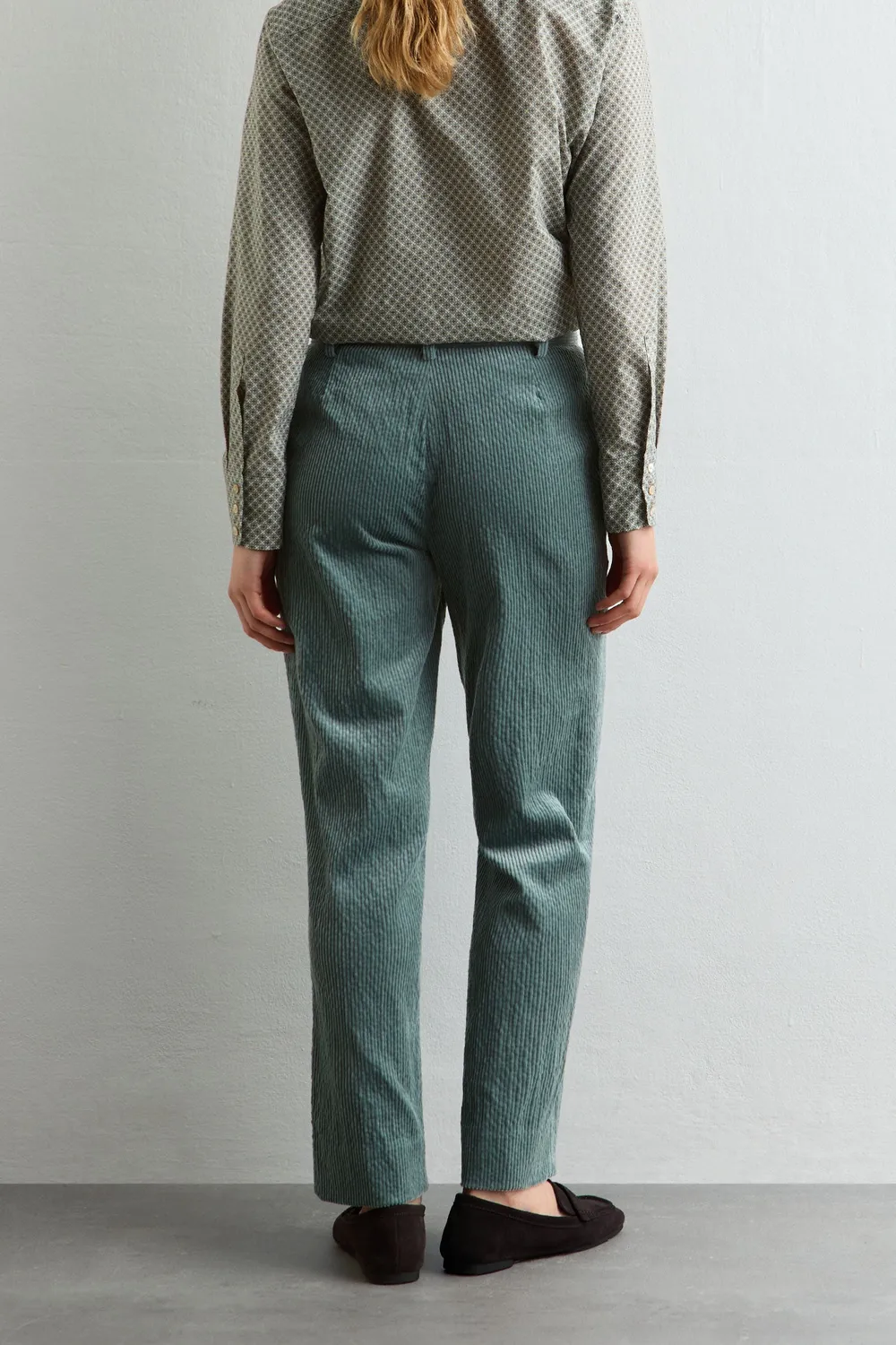 Massimo Alba Illinois pantaloni donna dusty blue velluto