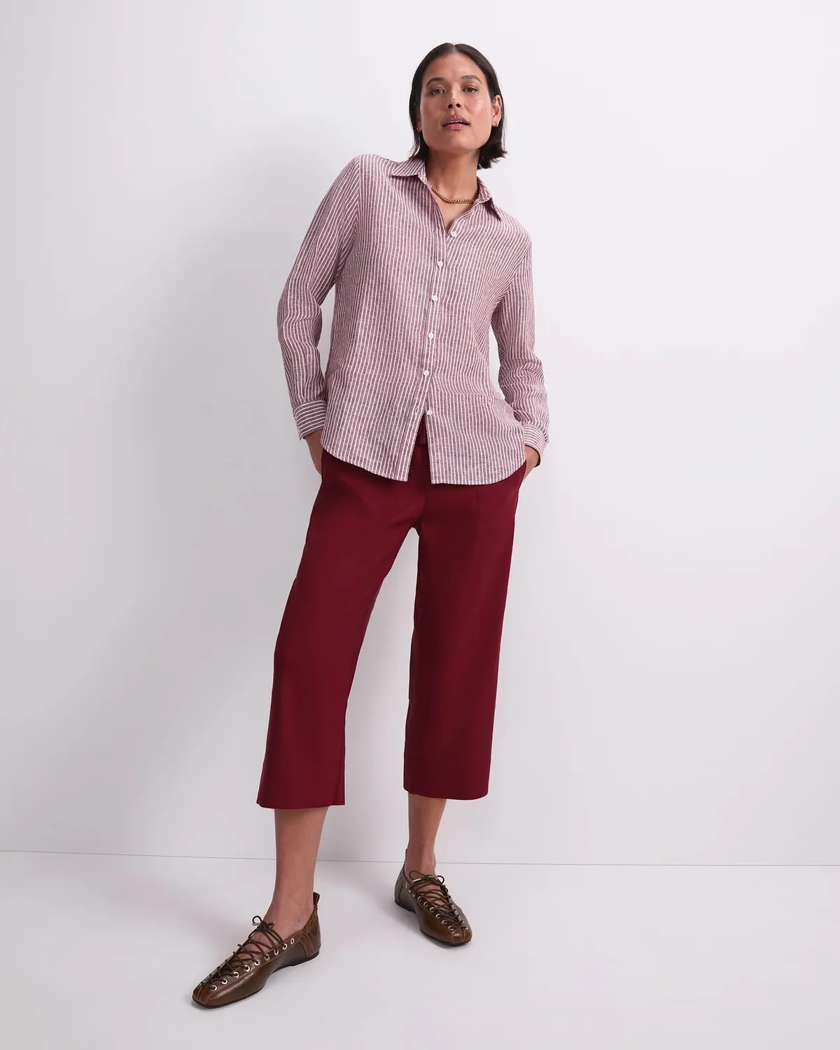 Sportscraft Dahlia Stripe camicia lino a righe