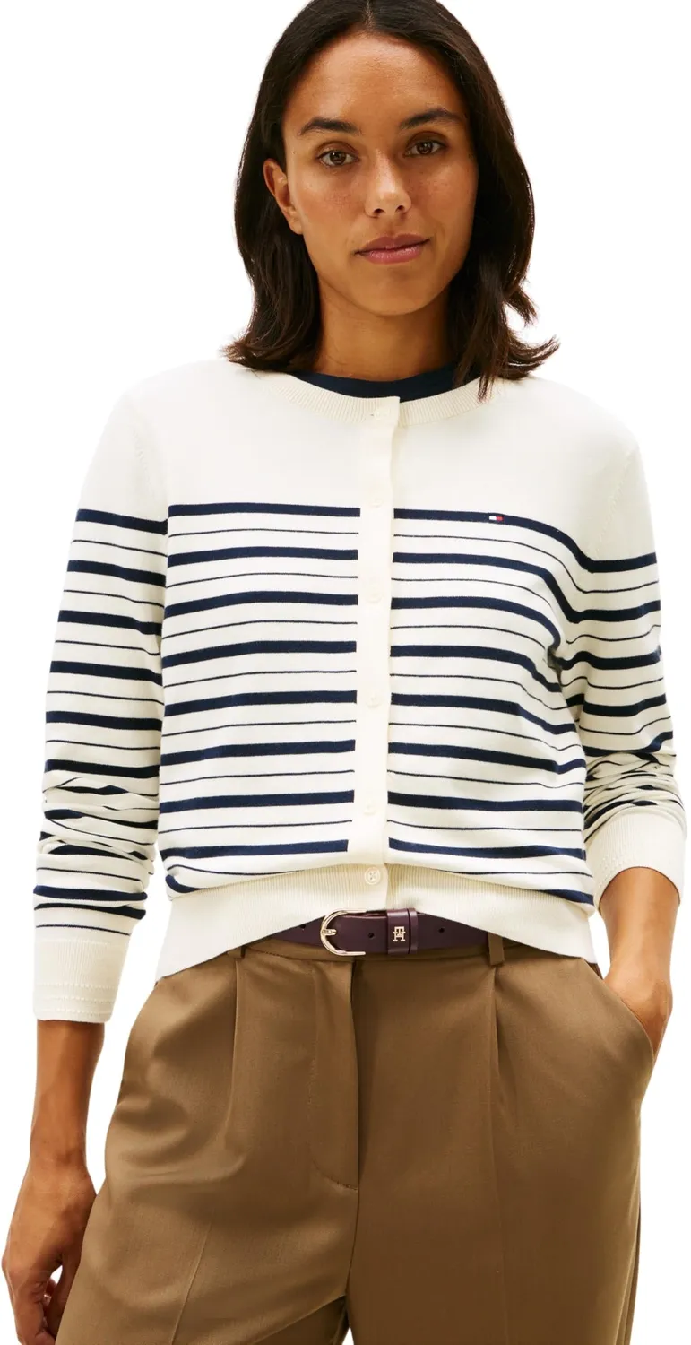 Tommy Hilfiger Jersey Fine Cardigan Donna Grigio Leggero